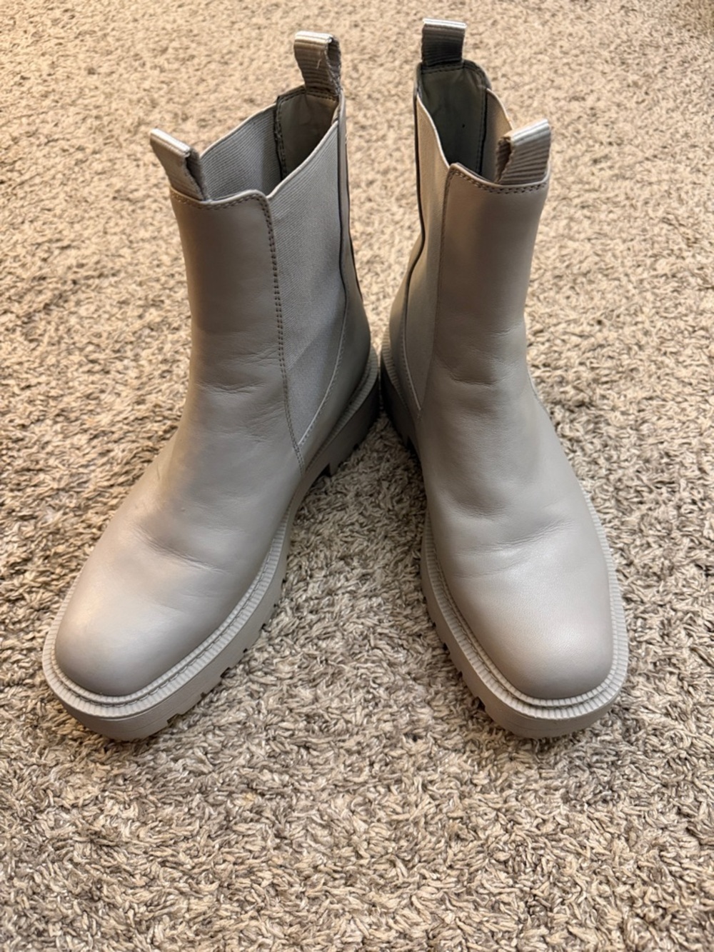 Sam Edelman Light Gray Chelsea Combat Boots